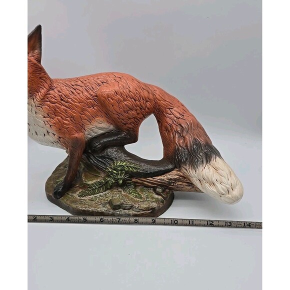 Vintage Large Ceramic Fox Hand Painted Very Detailed Exceptionally Done - Picture 10 of 11